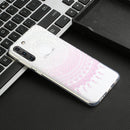 For Samsung Galaxy S21 FE Coloured Drawing Pattern Transparent TPU Protective Case(Pink Flower)