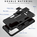 For Samsung Galaxy S21 FE Soldier Armor Shockproof TPU + PC Magnetic Protective Case with Holder(Black)