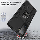 For Samsung Galaxy S21 FE Soldier Armor Shockproof TPU + PC Magnetic Protective Case with Holder(Black)