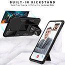 For Samsung Galaxy S21 FE Soldier Armor Shockproof TPU + PC Magnetic Protective Case with Holder(Black)