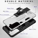 For Samsung Galaxy S21 FE Soldier Armor Shockproof TPU + PC Magnetic Protective Case with Holder(Silver)