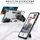 For Samsung Galaxy S21 FE Soldier Armor Shockproof TPU + PC Magnetic Protective Case with Holder(Silver)