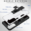 For Samsung Galaxy S21 FE Soldier Armor Shockproof TPU + PC Magnetic Protective Case with Holder(White)