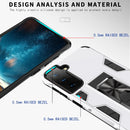 For Samsung Galaxy S21 FE Soldier Armor Shockproof TPU + PC Magnetic Protective Case with Holder(White)