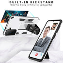 For Samsung Galaxy S21 FE Soldier Armor Shockproof TPU + PC Magnetic Protective Case with Holder(White)