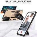 For Samsung Galaxy S21 FE Soldier Armor Shockproof TPU + PC Magnetic Protective Case with Holder(Gold)