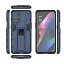 For OPPO Find X3 Supersonic PC + TPU Shock-proof Protective Case with Holder(Dark Blue)