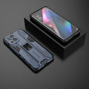 For OPPO Find X3 Supersonic PC + TPU Shock-proof Protective Case with Holder(Dark Blue)