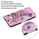 For Samsung Galaxy A22 4G Coloured Drawing Pattern Horizontal Flip PU Leather Case with Holder & Card Slots & Wallet & Lanyard(Rose Butterfly)