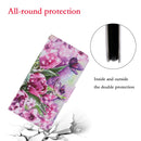 For Samsung Galaxy A22 4G Coloured Drawing Pattern Horizontal Flip PU Leather Case with Holder & Card Slots & Wallet & Lanyard(Rose Butterfly)