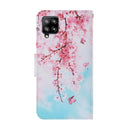 For Samsung Galaxy A22 4G Coloured Drawing Pattern Horizontal Flip PU Leather Case with Holder & Card Slots & Wallet & Lanyard(Cherry Blossoms)