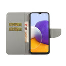 For Samsung Galaxy A22 4G Coloured Drawing Pattern Horizontal Flip PU Leather Case with Holder & Card Slots & Wallet & Lanyard(Couple Butterfly)