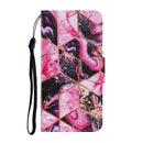 For Samsung Galaxy A22 4G Coloured Drawing Pattern Horizontal Flip PU Leather Case with Holder & Card Slots & Wallet & Lanyard(Purple Marble)