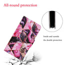 For Samsung Galaxy A22 4G Coloured Drawing Pattern Horizontal Flip PU Leather Case with Holder & Card Slots & Wallet & Lanyard(Purple Marble)