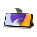 For Samsung Galaxy A22 4G Coloured Drawing Pattern Horizontal Flip PU Leather Case with Holder & Card Slots & Wallet & Lanyard(Purple Marble)