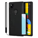 For Google Pixel 4a Armor Shockproof TPU + PC Hard Case with Card Slot Holder(Black)