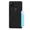 For Google Pixel 4a Armor Shockproof TPU + PC Hard Case with Card Slot Holder(Black)