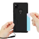 For Google Pixel 4a Armor Shockproof TPU + PC Hard Case with Card Slot Holder(Black)