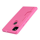 For Google Pixel 4a Armor Shockproof TPU + PC Hard Case with Card Slot Holder(Rose Red)