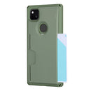 For Google Pixel 4a Armor Shockproof TPU + PC Hard Case with Card Slot Holder(Green)