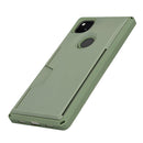 For Google Pixel 4a Armor Shockproof TPU + PC Hard Case with Card Slot Holder(Green)
