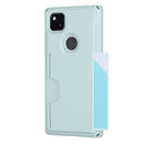 For Google Pixel 4a Armor Shockproof TPU + PC Hard Case with Card Slot Holder(Light Blue)