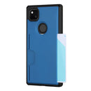 For Google Pixel 4a Armor Shockproof TPU + PC Hard Case with Card Slot Holder(Black Blue)