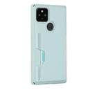 For Google Pixel 4a 5G Armor Shockproof TPU + PC Hard Case with Card Slot Holder(Light Blue)