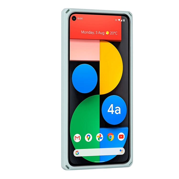 For Google Pixel 4a 5G Armor Shockproof TPU + PC Hard Case with Card Slot Holder(Light Blue)