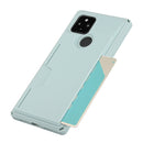 For Google Pixel 4a 5G Armor Shockproof TPU + PC Hard Case with Card Slot Holder(Light Blue)