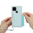 For Google Pixel 4a 5G Armor Shockproof TPU + PC Hard Case with Card Slot Holder(Light Blue)
