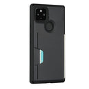For Google Pixel 5 Armor Shockproof TPU + PC Hard Case with Card Slot Holder(Black)