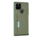 For Google Pixel 5 Armor Shockproof TPU + PC Hard Case with Card Slot Holder(Green)