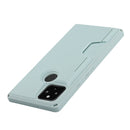 For Google Pixel 5 Armor Shockproof TPU + PC Hard Case with Card Slot Holder(Light Blue)