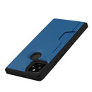 For Google Pixel 5 Armor Shockproof TPU + PC Hard Case with Card Slot Holder(Black Blue)