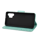 For Samsung Galaxy A32 4G Butterfly Flower Pattern Horizontal Flip Leather Case with Holder & Card Slots & Wallet(Green)