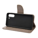 For Samsung Galaxy S21 FE Butterfly Flower Pattern Horizontal Flip Leather Case with Holder & Card Slots & Wallet(Grey)