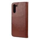 For Samsung Galaxy S21 FE Butterfly Flower Pattern Horizontal Flip Leather Case with Holder & Card Slots & Wallet(Brown)