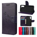 For Samsung Galaxy S21 FE Butterfly Flower Pattern Horizontal Flip Leather Case with Holder & Card Slots & Wallet(Deep Purple)