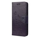 For Samsung Galaxy S21 FE Butterfly Flower Pattern Horizontal Flip Leather Case with Holder & Card Slots & Wallet(Deep Purple)