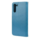 For Samsung Galaxy S21 FE Butterfly Flower Pattern Horizontal Flip Leather Case with Holder & Card Slots & Wallet(Blue)