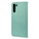 For Samsung Galaxy S21 FE Butterfly Flower Pattern Horizontal Flip Leather Case with Holder & Card Slots & Wallet(Green)