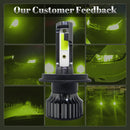 P1 H4 1 Pair 9V-36V / 36W / 6000LM IP68 Green Lime Light Waterproof Car LED Headlight