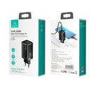 USAMS US-CC138 T41 47W USB-A+USB-C Dual Port GaN Fast Charger, Specification:UK Plug(White)