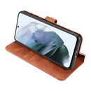 For Samsung Galaxy S21 FE DG.MING Retro Oil Side Horizontal Flip Leather Case with Holder & Card Slots & Wallet(Brown)