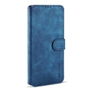 For Samsung Galaxy S21 FE DG.MING Retro Oil Side Horizontal Flip Leather Case with Holder & Card Slots & Wallet(Blue)