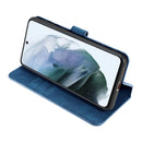 For Samsung Galaxy S21 FE DG.MING Retro Oil Side Horizontal Flip Leather Case with Holder & Card Slots & Wallet(Blue)