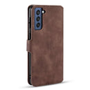 For Samsung Galaxy S21 FE DG.MING Retro Oil Side Horizontal Flip Leather Case with Holder & Card Slots & Wallet(Coffee)
