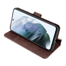 For Samsung Galaxy S21 FE DG.MING Retro Oil Side Horizontal Flip Leather Case with Holder & Card Slots & Wallet(Coffee)