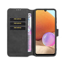For Samsung Galaxy A32 4G DG.MING Retro Oil Side Horizontal Flip Leather Case with Holder & Card Slots & Wallet(Black)